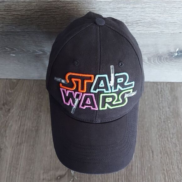 Disney Parks Authentic Star Wars Hat Light Saber Embroidered Colorful Logo Adult - Picture 2 of 6